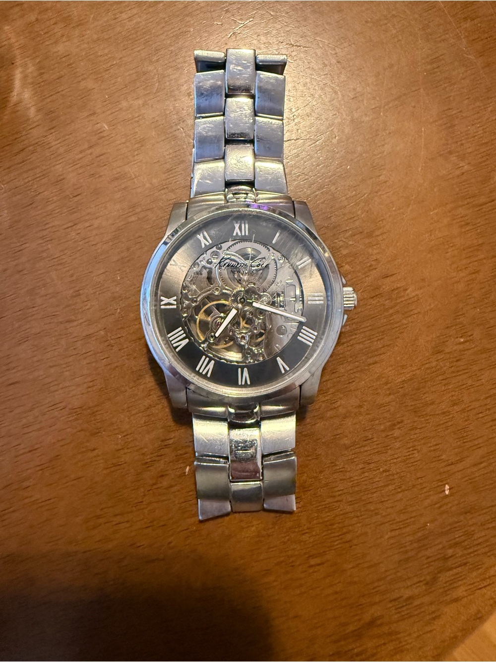 Silver Skeleton Dial Men's Wristwatch